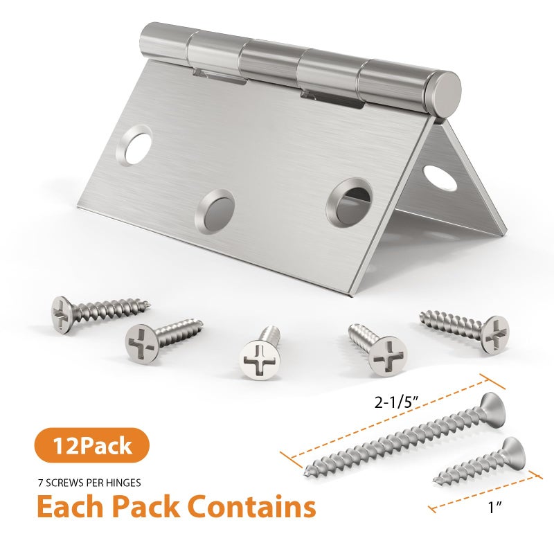 AmzGod Door Hinges Brushed Nickel - 6 Pack Nickel 3.5 Inch Interior Satin Nickel Door Hinges with Square Corner - 3 1/2 Inch Silver Hardware Door Hinge for Residential Standard Door - Image 5